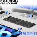 Foldable & Folding Wireless Keyboard Set Combo for iPad, Transparent Bluetooth Typepad & Mouse, Compatible with iOS, Windows, Android, Smartphones, Laptops, etc.
