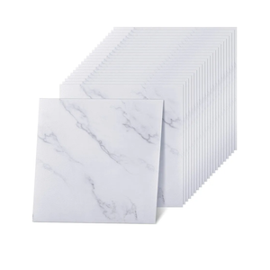 Spiareal 100Pcs Self Adhesive Peel and Stick Floor Tile 12 x 12 Inch Waterproof Vinyl Flooring Tile Sticker for Kitchen Bedroom Basement Bathroom(Marble Style)