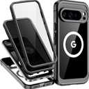 Magnetic for Google Pixel 10 Pro XL Case, Built-in HD & Privacy Screen Protector, [Military Grade Protection] Full Body Shockproof Anti Spy Phone Case for Pixel 10 Pro XL, Black