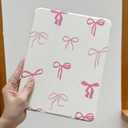 DONGKE Case Compatible with iPad 10.2 Inch 2021 2020 2019 iPad 9th/8th/7th Generation with Pencil Holder, Slim Stand Protective Case with Soft TPU Back, Auto Sleep/Wake Cover, Pink Bows