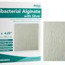 Areza Silver Calcium Alginate Antibacterial Wound Dressing Pads  Sterile, Non-Stick, Highly Absorbent; for Wound Drainage & Infection Risk (4.254.25, 20-Pack per Box), 1 Box