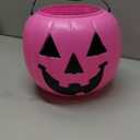 Halloween Pumpkin Jack O Lantern Candy Bucket (Pink)