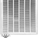 HVAC Premium 30" X 30" Steel Return Air Filter Grille for 1" Filter - Fixed Hinged Door - HVAC Duct Cover - Flat" Stamped Face - White [Overall Size: 31.75" X 31.75"]