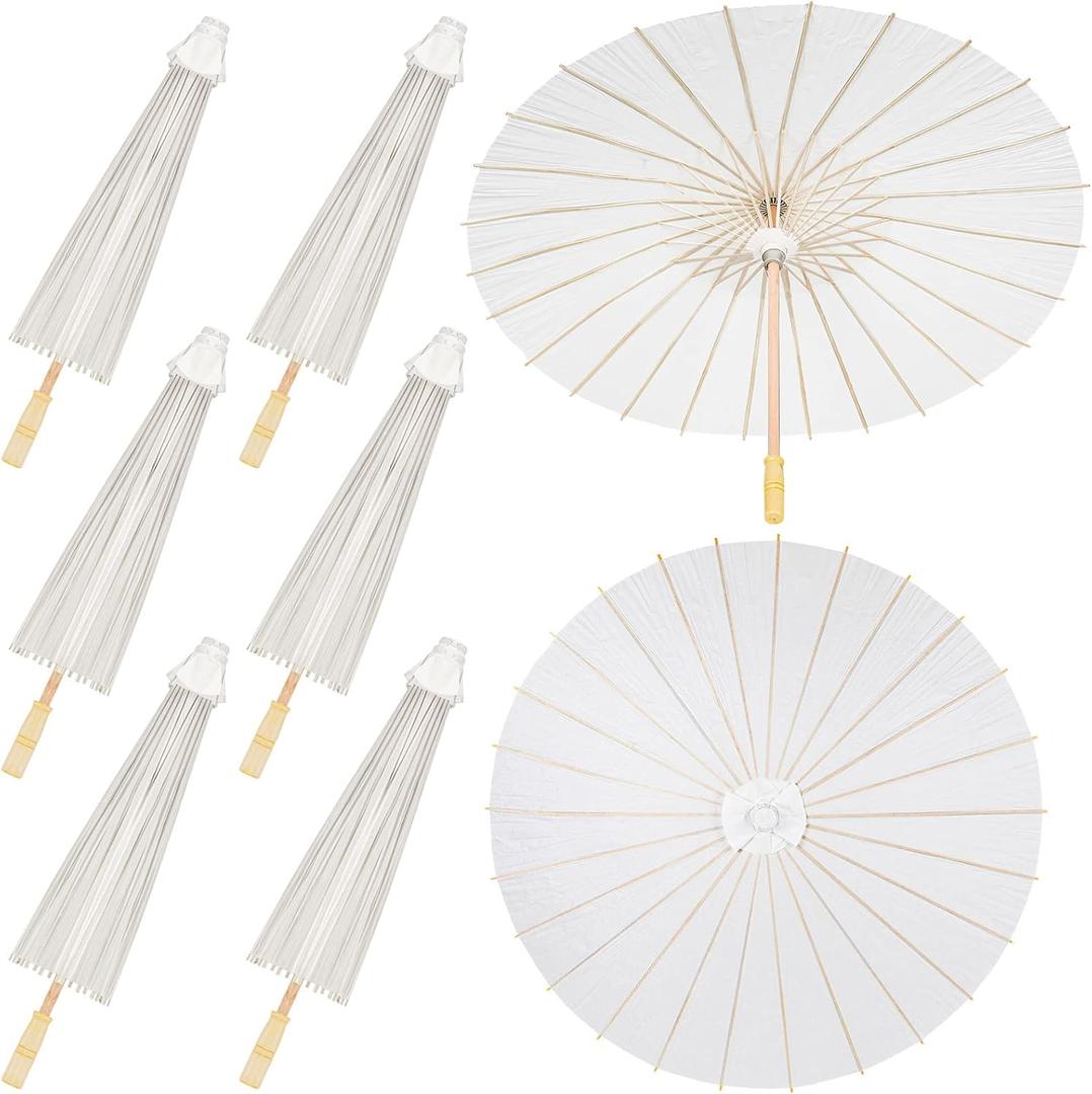 Sadnyy Paper Umbrellas Paper Decorative Chinese Japanese Parasol Umbrella DIY Oiled Painting Umbrellas Crafts for Wedding Bridal Party Decor