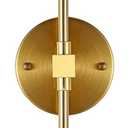Modern Wall Sconce 2-Lights Industrial Mid Century Bathroom Vanity Wall Light with White Globe Glass Lampshade Brushed Brass Finished Lighting Fixture (Gold Color)