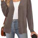 Arach&Cloz Womens Wool Blend Lightweight Spring Business Casual Cardigan Sweaters (L)