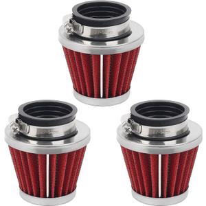AHL Red 42mm Warehouse Performance Air Filter Pod / 150cc-250cc Motorcycle Scooter ATV Dirt Bike(3 pcs