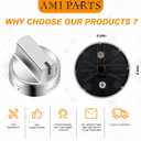 AMI PARTS WB03X24818 Gas Stove Knob Replacement for GE,100% Stainless Steel Stove Replacement Knobs PS11729081 AP5989029,Compatible with ge Stove Knob (Not Universal)