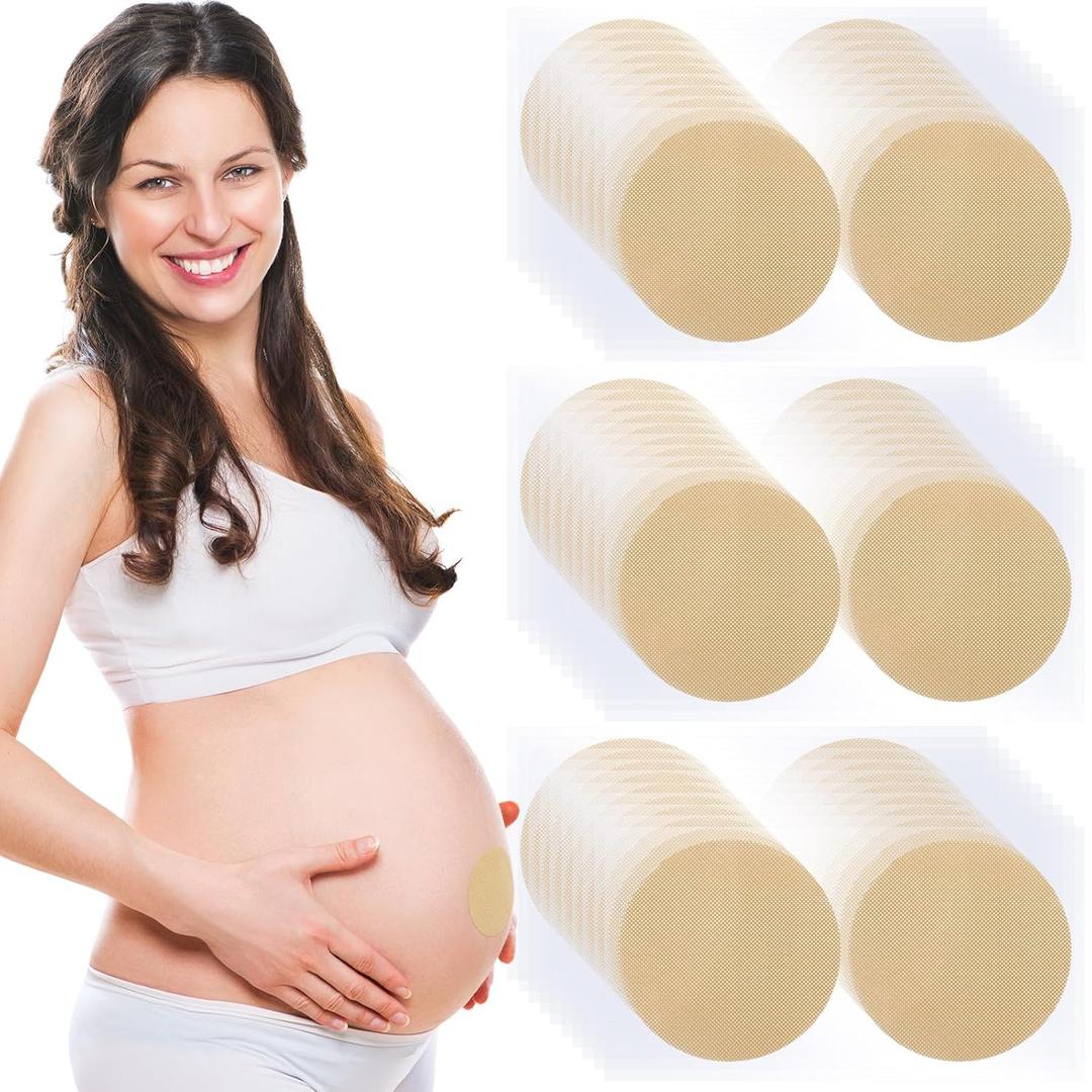30 Pcs Pregnancy Belly Button Cover Patch 2.16" Reusable Washable Hide Belly Button Cover for Maternity Pregnancy(Round,Skin Color)