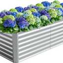 6X3X2ft (1 Pack) Galvanized Raised Garden Bed,Outdoor Courtyard Planter Box Metal Patio Kit Planting Bed for Vegetables Flowers Herb,The material is thickened and not prone to deformation or rust (632ft)