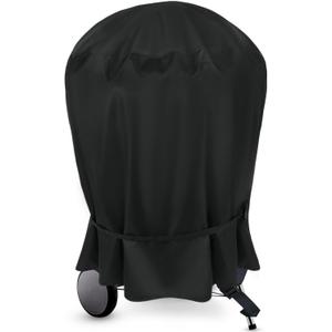NettyPro Grill Cover for Charcoal Kettle Grill 22 inch, Heavy Duty Waterproof Outdoor Round Smoker Cover, Fade and UV Resistant Small BBQ Grill Cover, 27" W x 25" D x 35" H, Black
