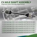 2 PCS Front CV Axle Shaft Assembly Compatible with Pilot V6 2009 2010 2011 3.5L MDX V6 2007 2008 2009 3.7L Left Right Driver Passenger Side FWD 44305STXA02 44306STXA02