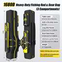 Fishing Rod Case Triple-Layer 1680D Heavyweight Oxford Fishing Pole Case & Bag Wire-Reinforced Non-Deforming Frame Quick-Access Compartments Anti-Sag Structure Fishing Rod Bag Fishing Gift for Men
