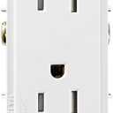 Leviton 15 Amp, 125 Volt, Decora Plus Duplex Receptacle, Straight Blade, Tamper Resistant, Commercial Grade, Self Grounding, TDR15-W, White