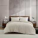 Kenneth Cole - Duvet Cover Queen Size, Soft & Smooth Textured Bedding w/Matching Pillowcases, Medium Weight for All-Season Comfort, 3 Piece Bed Sets (Stitched Gauze Beige)