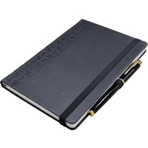 2026 Planner Journal with Yearly, Monthly, Weekly & Daliy Plan Pages, 24 Lined and 24 Dotted Pages, More Functional Pages, 8.5" x 5.75" Medium A5 Size (Black with Pen)