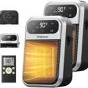 Minetom 800W Plug In Heater, Small Wall Outlet Heater for Indoor Use, Remote, 12H Timer, ECO Mode, Overheat Protection, Fast and Safe Heat for Bathroom Office Bedroom Home