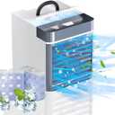 Portable Air Conditioners Fan, Mini Air Conditioner with 2 Ice Packs, 3 Speed Anti-leakage Water Personal Ice Air Cooler for Room Desk Office Home Tent (ZK-2502)