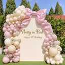 Round Top Arch Backdrop Cover - 7.2FT Spandex Arch Stand Cover for Bridal, Birthday, Wedding, Baby Shower & Banquet Photo Arches Decoration, Cream