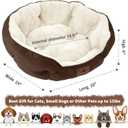 Asvin Small Dog Bed for Small Dogs, Cat Beds for Indoor Cats, Pet Bed for Puppy and Kitty, Extra Soft & Machine Washable with Anti-Slip & Water-Resistant Oxford Bottom, Brown, 20 inches