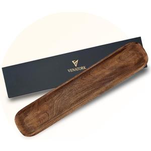 Wooden Dough Bowl - 30'' x 6'' x 3'' - Hand Carved Solid Wood Decorative Tray, Rustic Farmhouse Style, 5.0 oz Capacity - Gift Box Included