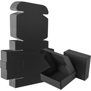 25 Pack Small Shipping Boxes Black Corrugated Cardboard Box 7x5x2 inchesCorrugated Box for Packaging Small Business,Mailing Packing Literature Mailer,Shipping Gift Boxes