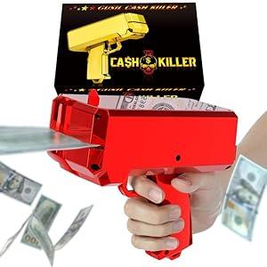 Money Gun Shooter—Gusil Cash Cannon Bills Gun Make It Rain Toy Gun,Handheld Spary Cash Gun for Game Movies Party Supplies