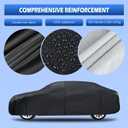 6 Layers Car Cover Waterproof All Weather for Automobiles, Size A2 with Door Zipper & Cotton Universal Fit for Toyota Corolla, Honda Civic, Kia Forte,Hyundai Elantra (178-186 inch)