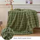 LIFEREVO Fluffy Faux Rabbit Fur Bubble Throw, Plush Shaggy Blanket for Couch Sofa Chair, Soft Cute Moss Furry Blanket Adults Kids Teens Girls, Fuzzy Throw for Bedroom Living Room, 50x60, Sage Green