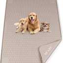 Pee Pads for Dogs, 50" x 35" Extra Large Reusable Silicone Mat, Washable Puppy Training Pads for Potty Training, Non-Slip, Leak-Proof, Indoor Floor Protection (Khaki)