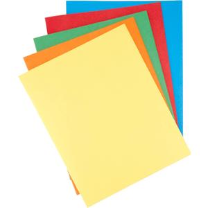 Amazon Basics Twin Pocket File Folders with Fasteners, Letter Size, Business Card Slot, Assorted Colors, 25-Pack