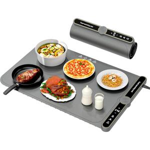 LYSXP 2025 Food Warming Mat, 15x23.6Inch 9-Level Temperature Adjustment, Multi-Functional Food Heater for Parties and Daily Use (Grey)