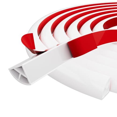 Flexible Quarter Round Molding,590 Inch Silicone Molding Trim Peel and Stick Baseboard Wall Trim,Self Adhesive Shoe Molding for Floor Edge Caulk Strip,Wall Edge,Corner,Stair Edge,Countertop