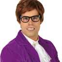 fun shack Mens 60s Wig Men, Movie Wigs Men, 70s Wigs for Men, 70s Disco, Ginger Short Cosplay Wig, 60s Character Wig Men (One Size, Brown)