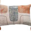 Bloomingville Cotton Jacquard Printed Lumbar Pillow with Abstract Design and Tassels, Multicolor, 20” L x 14” H