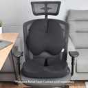 C CUSHION LAB Extra Dense Lumbar Pillow - Patented Ergonomic Multi-Region Firm Back Support for Lower Back Pain Relief - Lumbar Support Cushion with Strap for Office Chair, Car, Sofa, Plane - Black