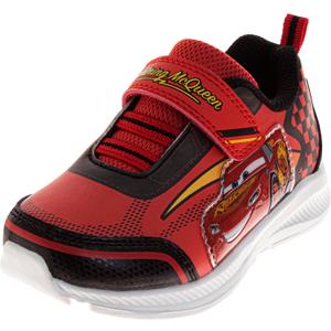 Kids Character Shoe Spiderman Cars Paw Patrol Minnie Mouse Frozen Stitch Girls Shoes for Girls Boys Strap Casual Walking Athletic Running Shoes (Size 7-10 Girl Toddler / 11-12 Little Girl) (Red/Black)