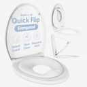 Jool Baby Quick Flip Toilet Seat with Built-in Potty & Splash Guard for Toddler Training, Slow Close (Elongated)