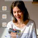 Compatible for iPhone 14 Case Cute with Strap Stand Finger Kickstand, Designer Cool Silicone Cases Funda Cover - Blue Evil Eyes