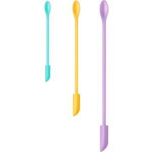 Silicone Spatula Set (3Pcs) - Mini Scraper Tool for Beauty & Food - Reach Every Last Drop, Multi-Size Spatulas for Makeup Jars, Lotion Bottles & Kitchen Containers