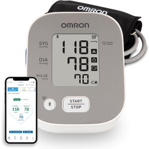 OMRON Bronze Upper Arm Blood Pressure Monitor - Clinically Validated Blood Pressure Arm Cuff - Use OMRON Connect App for Unlimited Free Measurements (14 Readings)
