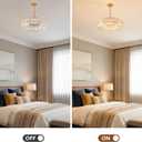 VONLUCE Cystal Ceiling Light Fixture, 6-Light Semi Flush Ceiling Light with Crystal Prisms, 21 in. Chandelier for Dining Room Bedroom Entryway, Kitchen, Gold Metal Canopy, ETL Certificated