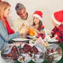 4 Pcs 10-Inch Christmas Melamine Dinner Plates, Round Holiday Set with Winter Farm Watercolor Scenes, Red Barn, Cardinals, Snowmen, Dishwasher-Safe Festive Dinnerware for Table Decor & Parties