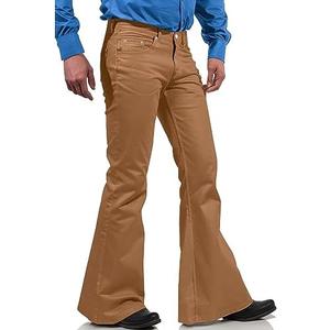 70s Disco Pants for Men,Mens Bell Bottom Jeans Pants,60s 70s Bell Bottoms Vintage Denim Pants Jeans for Men 2XL