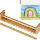 12 Inch Wooden Easel Paper Roll Holder Wall Mount Kraft Paper Roll Holder Brown Paper Roll Butcher Paper Dispenser for Kitchen DIY Office School Business Grocery Lists Art Projects, (No Paper)