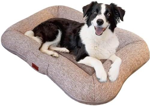 Zimoric Dog Bed for Large Dogs, Dog Crate Beds Comfy Kennel Pad Anti-Slip Pet Sleeping Mat for Large Medium Size Dogs Breeds, 35" x 27", Up to 70 lbs