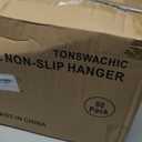 Tonswachic Pack of 50 Coat Hangers, Space-Saving Plastic Clothes Hangers, Non-Slip, 0.2 Inches Slim, 360° Swivel Silver Hook for Shirts, Pants & Wet/Dry Garments, Light and Dark Gray