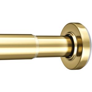 AmazerBath Spring Tension Shower Curtain Rod, 31-75 Inches Heavy Duty Tension Rod Rust Proof Bathroom Curtain Rod, Adjustable No Drill Easy Segmented Installation, Gold