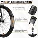 26" Bike Tire, 2 Pack 26x2.10 Mountain Bike Tires with Schrader Valve, 26x2.10 Bike Tire and Tube with 2 Tire Levers, Folding Off Road Bike Tire for 26 x 1.95/2.0/2.1/2.125 Bicycle Tires and Tubes