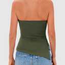 PRETTYGARDEN Tube Tops for Women Trendy Summer 2026 Spring Fashion Going Out Y2K Clothes Asymmetrical Ruched Strapless Shirts (Green)